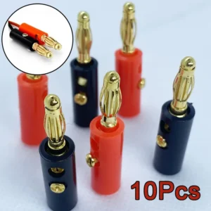 10pcs Banana Speaker Plugs Silver 4mm Banana Plug Connector For Audio Video Speaker Cable Adapter Terminal