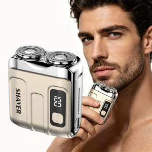 Travel Electric Shaver For Men Double Floating Magnetic Blade Head Portable Beard Knife Rechargeable MINI Rotary Electric Razor