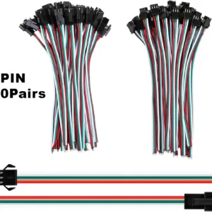 30 Pairs JST SM 3 Pin Connectors 15cm 20AWG Wire Female/Male LED Connector for WS2812B WS2811 WS2812 LED Strip Light