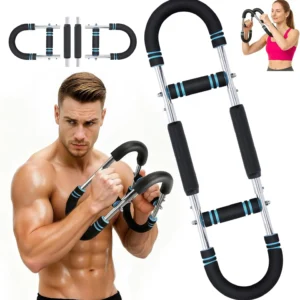 Twister Arm Trainer: 66-110lbs 3-Level Adjustable Chest Expander. Portable Spring Bar for Chest, Shoulder & Biceps. Safe.
