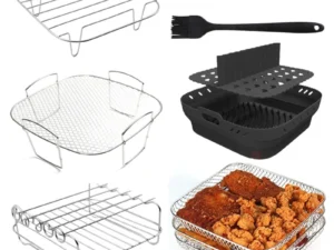 Air Fryer Rack for Ninja Dual 3pcs Layered Stainless Steel Grilling Rack Rectangle Hot Airfryer Basket Tray Accessories