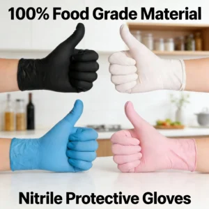 100 PCS Black Nitrile Gloves Thickened Disposable Gloves for Cleaning Hairdressing Waterproof Dishwashing Tattoo Gloves
