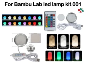 For Bambu Lab Led Lamp Kit Adjustable Light Kit Led Light Parts Hardware DIY Model white /cold/warm light Without Lamp shell 001