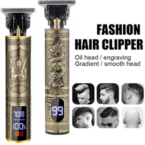 Cordless Hair Clipper Vintage Trimmer Portable USB Fast Charging Hair Cutting Machine Electric Shaver Barber Professional Barber