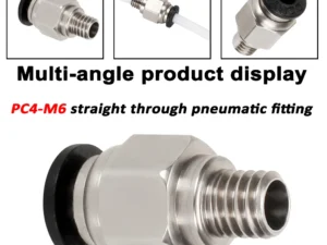 1-10pcs 3d Printer Accessories PC4-M6 Male Straight Pneumatic PTFE Tube Push in Quick Fitting Connector