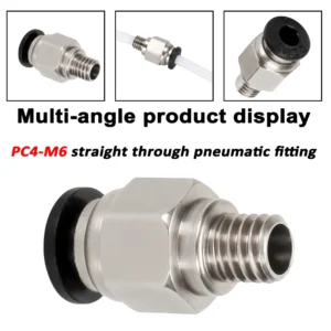 1-10pcs 3d Printer Accessories PC4-M6 Male Straight Pneumatic PTFE Tube Push in Quick Fitting Connector