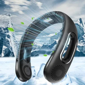 Portable Neck Fan, USB Rechargeable 360° Cooling Hands Free Bladeless, 4 Speeds 16H Battery, Wearable for Travel Office Outdoor