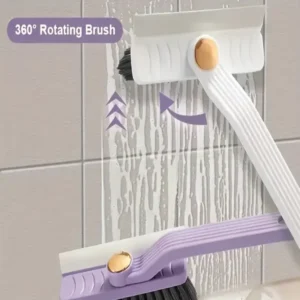 4 in 1 360° Rotating Hard Bristle Scrubber Multi-Purpose Tile Cleaning Brush with Clip Scraper for Bathroom Kitchen Floors