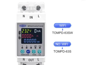 TOMZN 2P 63A 110V 220V Smart Life WIFI Switch kWh Metering Circuit Breaker Timer with Voltage Current and Leakage Protection