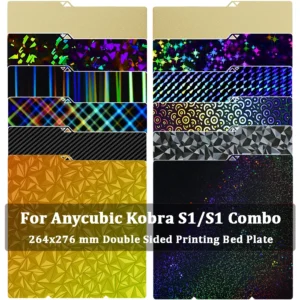 For Anycubic Kobra S1 Plate Pei Sheet 264x276mm Textured Kobra S1 Combo Build Plate Double Sided Peo Pet Pey Kobra S1C Bed