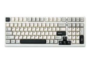 YUNZII YZ98 White Full Size Mechanical Gaming Keyboard, Vintage 99 Keys Hot Swap Gasket 98% Layout Wireless RGB Backlit Keyboard