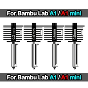 Hotend For Bambu Lab A1 mini Assembly Hotend Kit 0.2 0.4 0.6 0.8MM Replaceable Nozzle For 3D printer Bamboo Lab A1/A1 mini