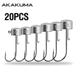 Ned Rig Jig Heads Fishing Hooks 20pcs Mushroom Head Hooks 2.5-14g High Carbon Steel Fishing Tackle for Soft Plastic Baits