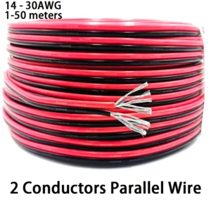 Red and Black Parallel Cable 1m 3m 5m 10m 20m 50m 16 18 20 22 24 26 28 30AWG Extra Flexible Silicone Cable High Temperature