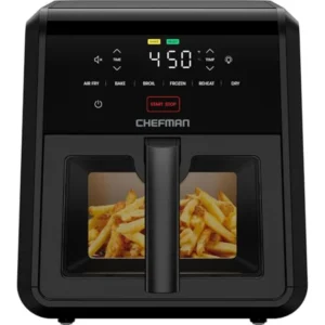 7-Qt Air Fryer TurboFry 6-in-1 High-Powered 450F Cooking for Crispier Results Compact Space-Saving Design Air Fry Bake Broil Re