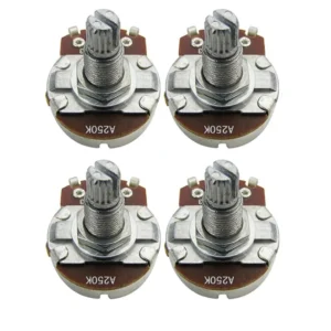 FLEOR 4PCS Guitar Potentiometers Volume Tone 18-spline Pots A250K/ B250K/ A500K/ B500K Long / Short Shaft Choose Guitar Parts