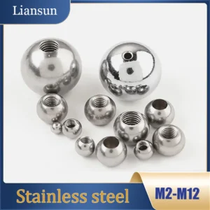 Metric Thread Half Hole Ball M2 M3 M4 M5 M6 M8 M10 M12 Stainless Steel Drilling Balls Female Thread Blind Hole Bead OD 5-45mm