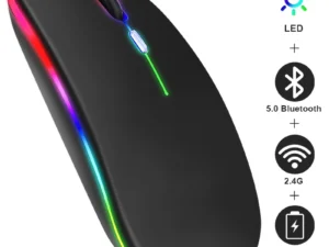 Tablet Phone Computer Bluetooth Wireless Mouse Rechargeable RGB Backlight Mice for iPad PC Laptop Tablet Phone 2.4GHz USB Mouse