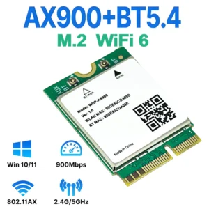 WiFi 6 Bluetooth 5.4 M.2 Network Card WDP-AX900 2.4G&5GHz Wireless Adapter For Laptop Computer Windows 10/11