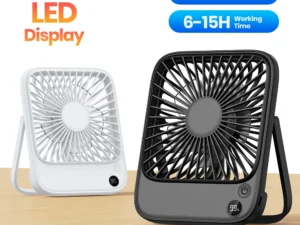 TOPK Rechargeable Portable Fan Electric Mini fan for Camping,4600mah Battery USB Desk Fan Small Silent Table Fans for Room Home