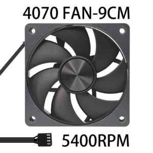 3D Printed 4070 Modified Fan 9cm 9615 PWM 4Pin,5400RPM FDB Bearing,High Air Volume,ITX PC High Performance 9215/9015 Case Cooler