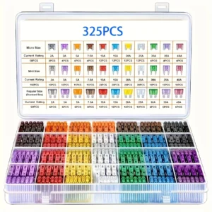 325Pcs Standard Car Fuses Assorted Kit, 60 Mini Blade Car Fuse +60 Standard Automotive Fuse +60 Micro Fuse