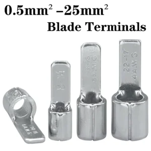 50/100pcs Pure Copper Blade Terminals DBN1.25/2/5.5/8/14/22-10/14/16/17 Non Insulated Crimp Terminals Electrical Wire Connector