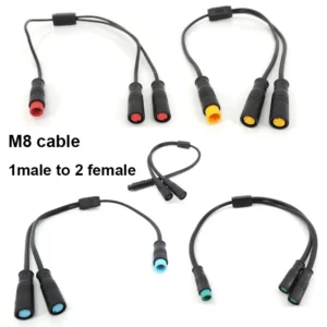 M8 waterproof 1 male to 2 female 2/3/4/5/6 pin Ebike DC splitter sensor Connector Cable Electric Bicycle Butt Joint ebike Plug