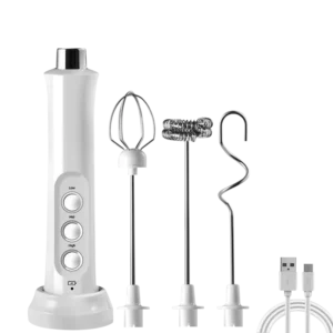 3 In 1 Portable Rechargeable Electric Milk Frother Foam Maker Handheld Foamer High Speeds Drink Mixer Coffee Frothing Wand