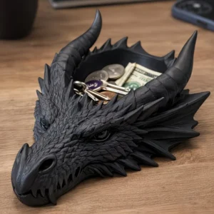 Cool Gothic Dragon Head Desktop Decor, Dark Series Jewelry Storage Organizer, Home Ornament
