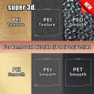 Bambulab Build Plate 257x257 Spring Steel Sheet PEO H1H PEY Sheet A1 X1C P1S Bambulab PEI Build Plate 3D Printer Bambulab Plate