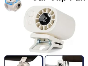 Car Clip on Fan with LED Display 100 Speed Adjustable Portable USB Rechargeable 1800mAh Battery Personal Cooling Mini Fans 2026