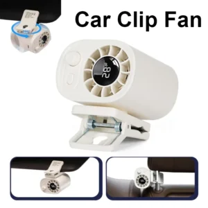 Car Clip on Fan with LED Display 100 Speed Adjustable Portable USB Rechargeable 1800mAh Battery Personal Cooling Mini Fans 2026