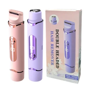 Dual-purpose Female Hair Trimmer 2-IN-1 Electric Shaver & Hair Clipper For Women Facial Leg Bikini Body Painless Hair Remover