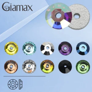 Giamax Glass Purple Velvet Topaz Jet Crystal AB Sewing Stones Flatback Mid Hole Rhinestones For Garment Clothes Bags