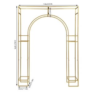 Gold Wedding Arches for Ceremony Square Metal Balloon Arch Stand Garden Arbor Frame for Wedding Birthday Party Decoration