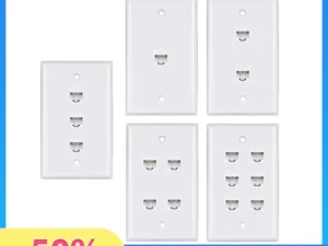 Natalink 1Pack Cat 6 Ethernet Wall Plate, Ethernet Wall Plate Female-Female Removable Compatible with Cat6/5/5e Ethernet Devices