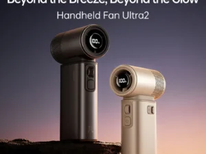 JISULIFE Handheld Fan Ultra 2, Powerful Turbo Jet Fan, 100 Speeds, 9000mAh Rechargeable Battery, LED Display, Outdoor Camping