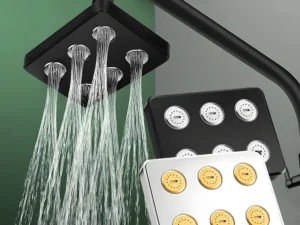 360° Mini-Surround Pressurized Shower Head Large Water Rain Shower Head Showerhead Shower Bathroom Accessories