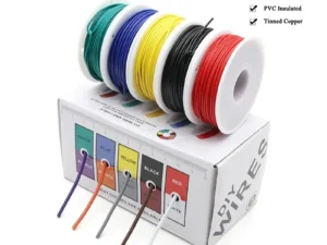 （5 Colors Mix Kit）UL1007 Wire PVC Insulation Tinned Copper Cable Stranded Electrical Line 30/28/26/24/22/20/18/16 AWG PCB Wire