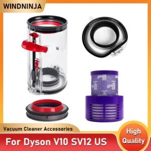 Upgraded Canister Replacement for Dyson V10 US SV12 Vacuum Cleaner HEPA Filter Dust Bucket Dust Bin Lid Fixed Dust Cup