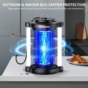 Bug Zapper Outdoor Mosquito Zapper with LED Light 4200V Fly Zapper 15W Electric Fly Traps Outdoor Insect Trap for Yard Backyard