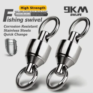 20~100pack Ball Bearing Swivel Fishing Swivel Solid Welding Rings Stainless Steel Heavy Duty Connector Freshwater Saltwater
