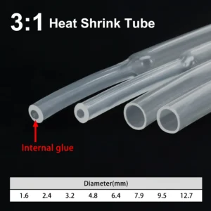 5M 3:1 Heat Shrink Tube With Glue Transparent Protect Wires Cable Sleeves Waterproof Insulation Tubing