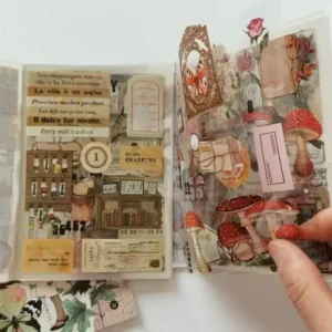 20 Sheets Vintage PET Sticker Book Diy Diary Butterfly INS Album Scrapbooking Retro Flower Material Paper Decorative Stickers