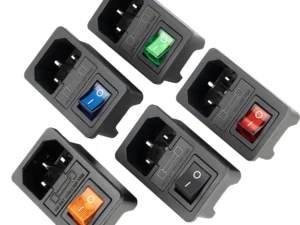 With 10A Fuse! Red Rocker Switch Fused IEC320 C14 Inlet Power Socket Fuse Switch Connector Plug Connector Red Green Blue Black