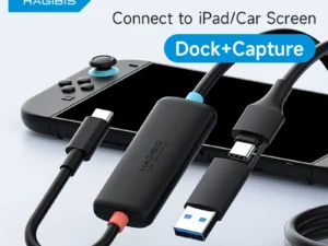 Hagibis USB3.0 Video Capture Card Portable TV Dock with 100W PD for Switch 1/2 to iPad Car Cable Gaming Live Streaming Recorder