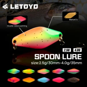 LETOYO 2.5g 4g Rhombus Spoon Lure UV Luminous Spinner Baits Spoon Fishing Lure Area Trout Forellen Spoons Jigspinner Perch Bait