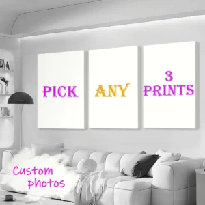 1/2/3pcs Custom Canvas Printing Personalized Photo Suitable for Family Life Pets Scenery Couple Weddings Home Decor Poster Gifts