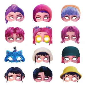 12PCS/Set Fantasy Hunter Party Decoration Paper Glasses Masks Photo Cosplay Props Kids Happy Birthday Party Supplies